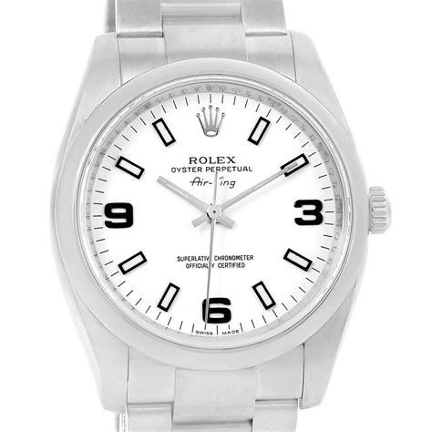 rolex air king white dial arabic|Rolex Air-King date price.